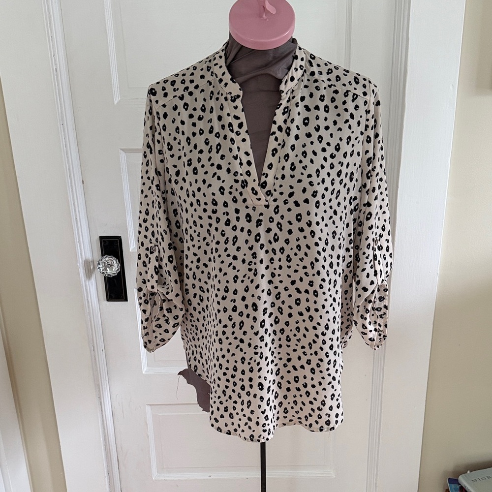 Lush 3/4 Sleeve Leopard Print Tunic Top Medium